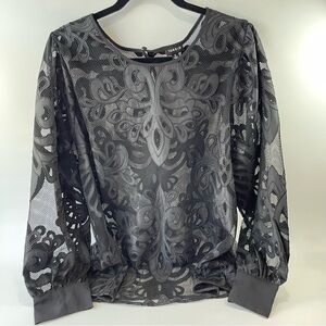 Torrid Black Lace Blouse See Trough Formal  Gothic Chic Top‎ Size 2X